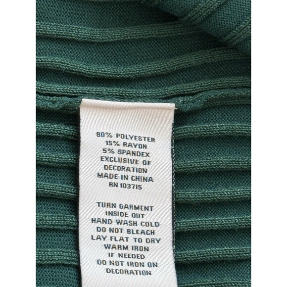 Nanette Lepore Hunter Green Midi Sweater Dress Large Holiday Festive Christmas - Picture 6 of 9